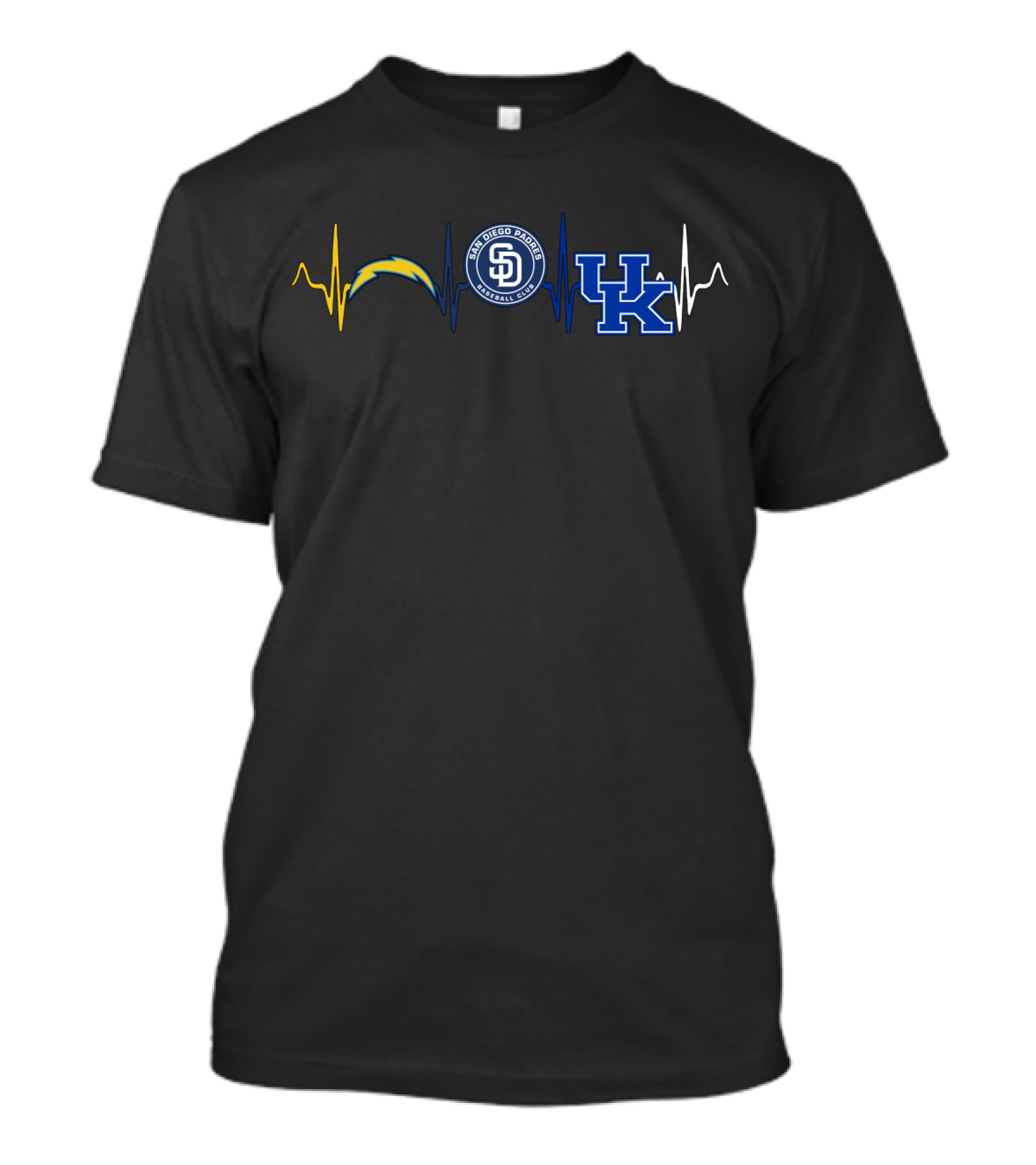 Chargers Padres Wildcats Heartbeat T-Shirt