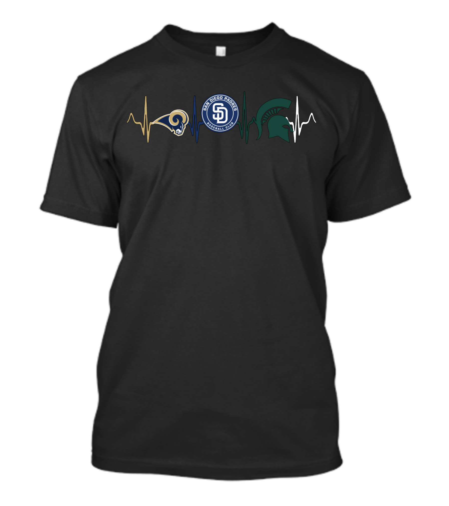 Love Rams San Diego Padres Spartans Mss T-Shirt