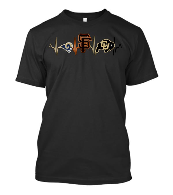 Love Rams Giants Colorado Buffaloes Pulsebeat T-Shirt