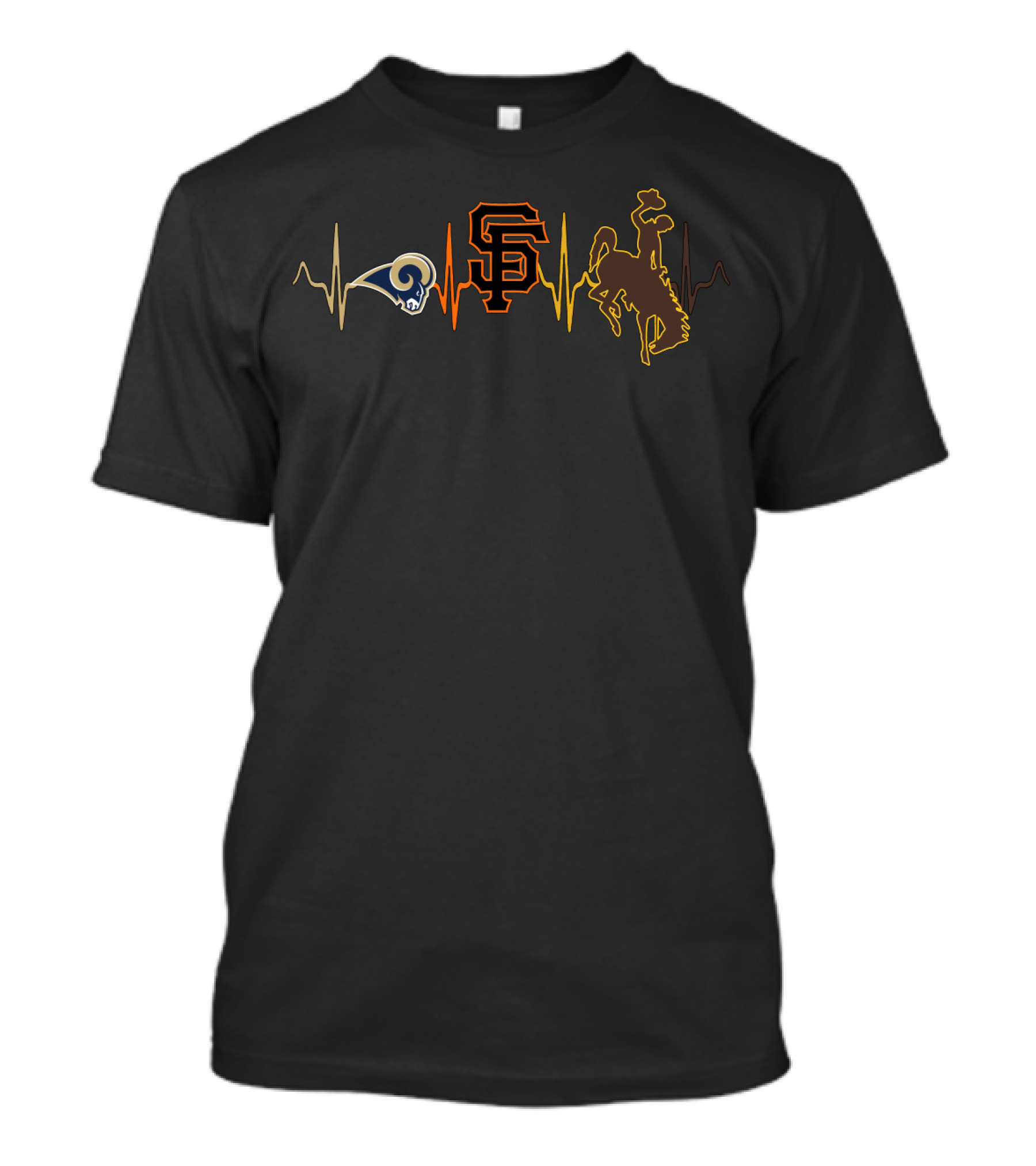 Love Rams Giants Wc Heartbeat T-Shirt