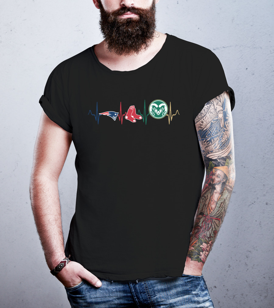 Patriots Red Sox Rams Heartbeat Csr T-Shirt