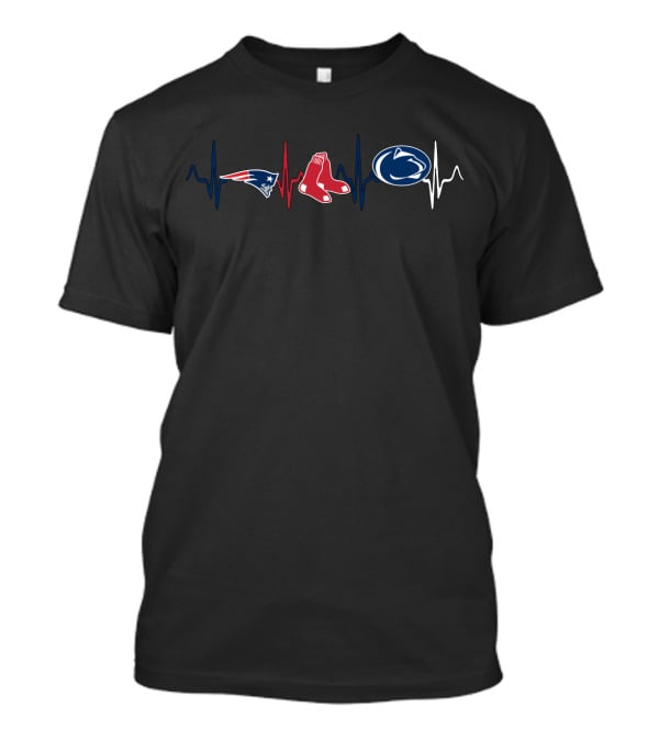 Love Patriots Red Sox Penn State Heartbeat T-Shirt