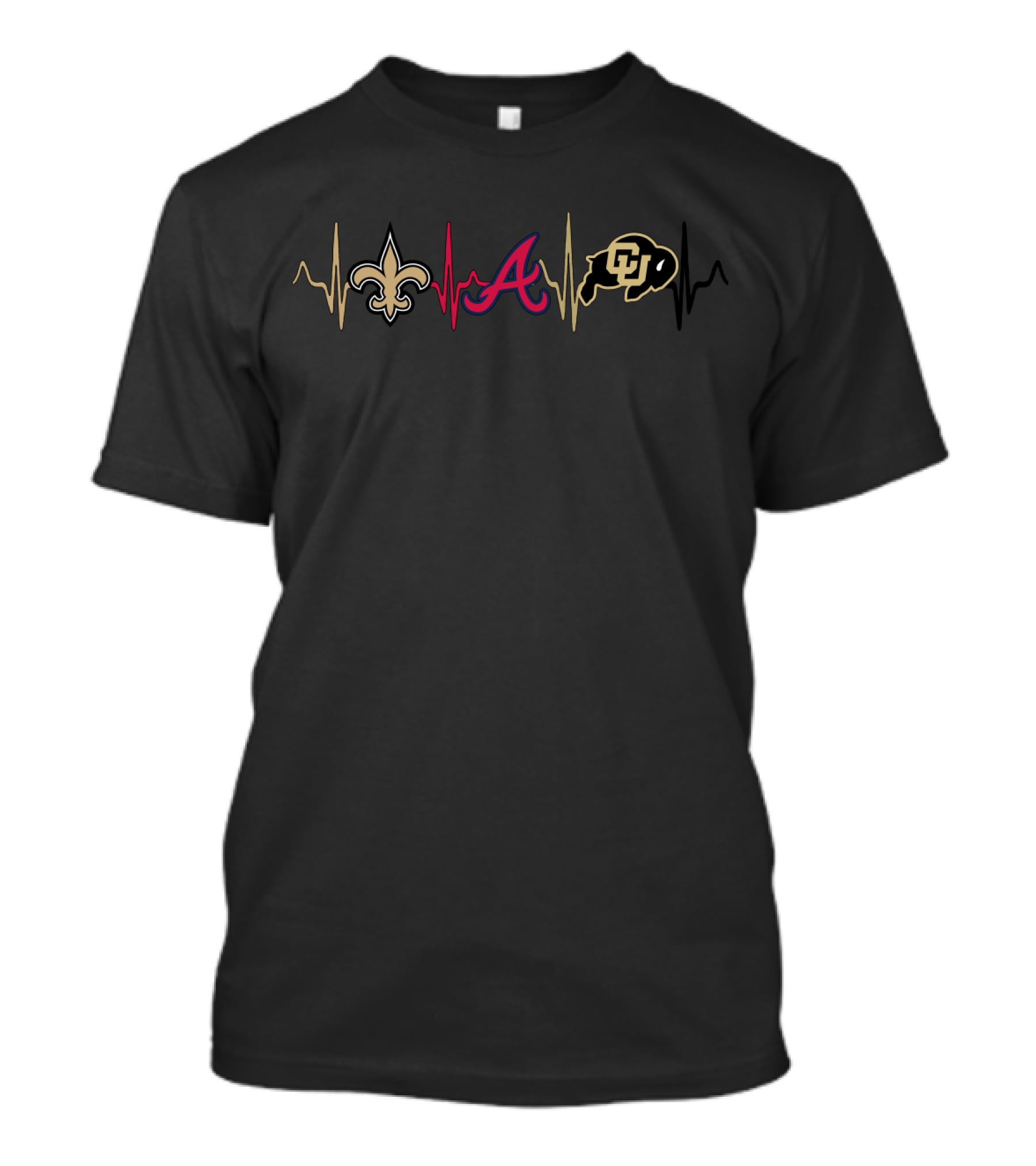 Love New Orleans Saints Atlanta Braves Colorado Buffaloes Cbu T-Shirt