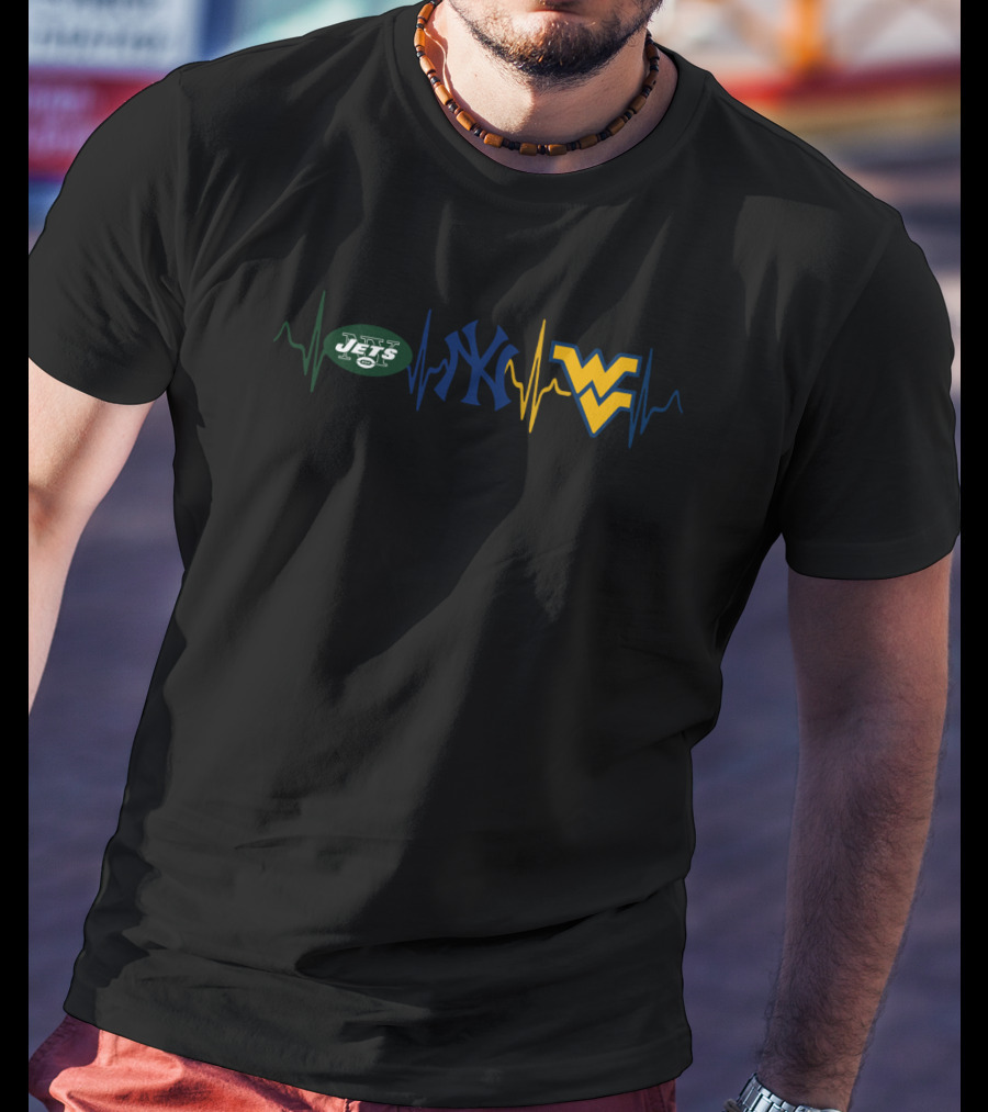 Love New York Jets Yankees West Virginia Mountaineers T-Shirt