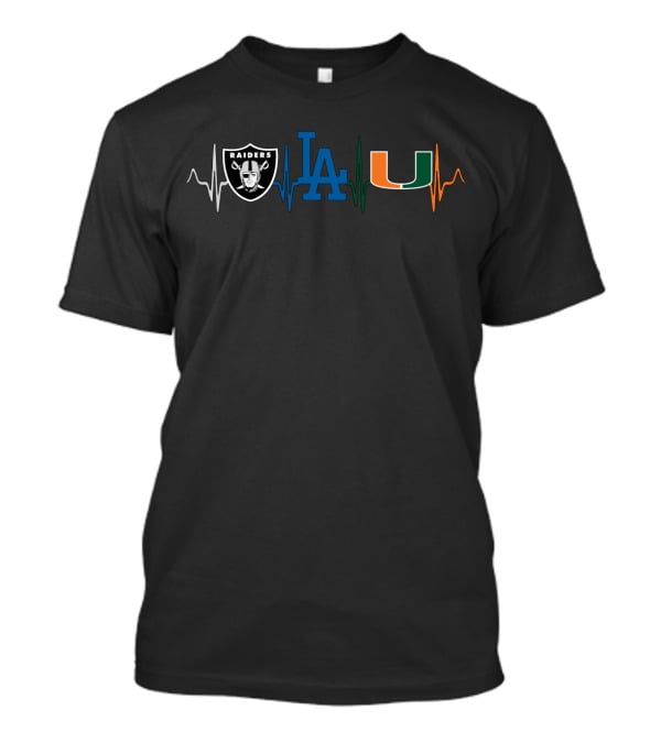 Love Raiders Dodgers Miami Hurricanes Pulse T-Shirt