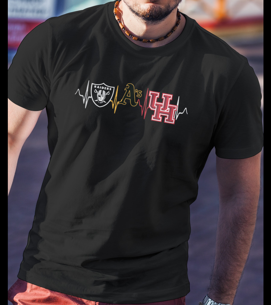 Raiders Athletics A's With Uh Heartbeat T-Shirt