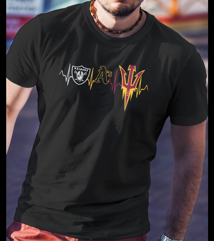 Raiders A's Sun Devils Heartbeat Combination T-Shirt