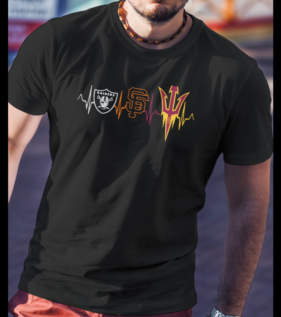 Raiders Giants Asu Heartbeat T-Shirt