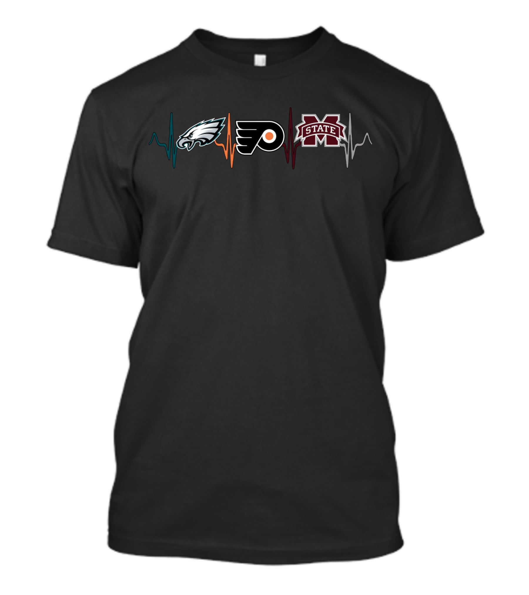 Eagles Flyers Mississippi State University Heartbeat T-Shirt