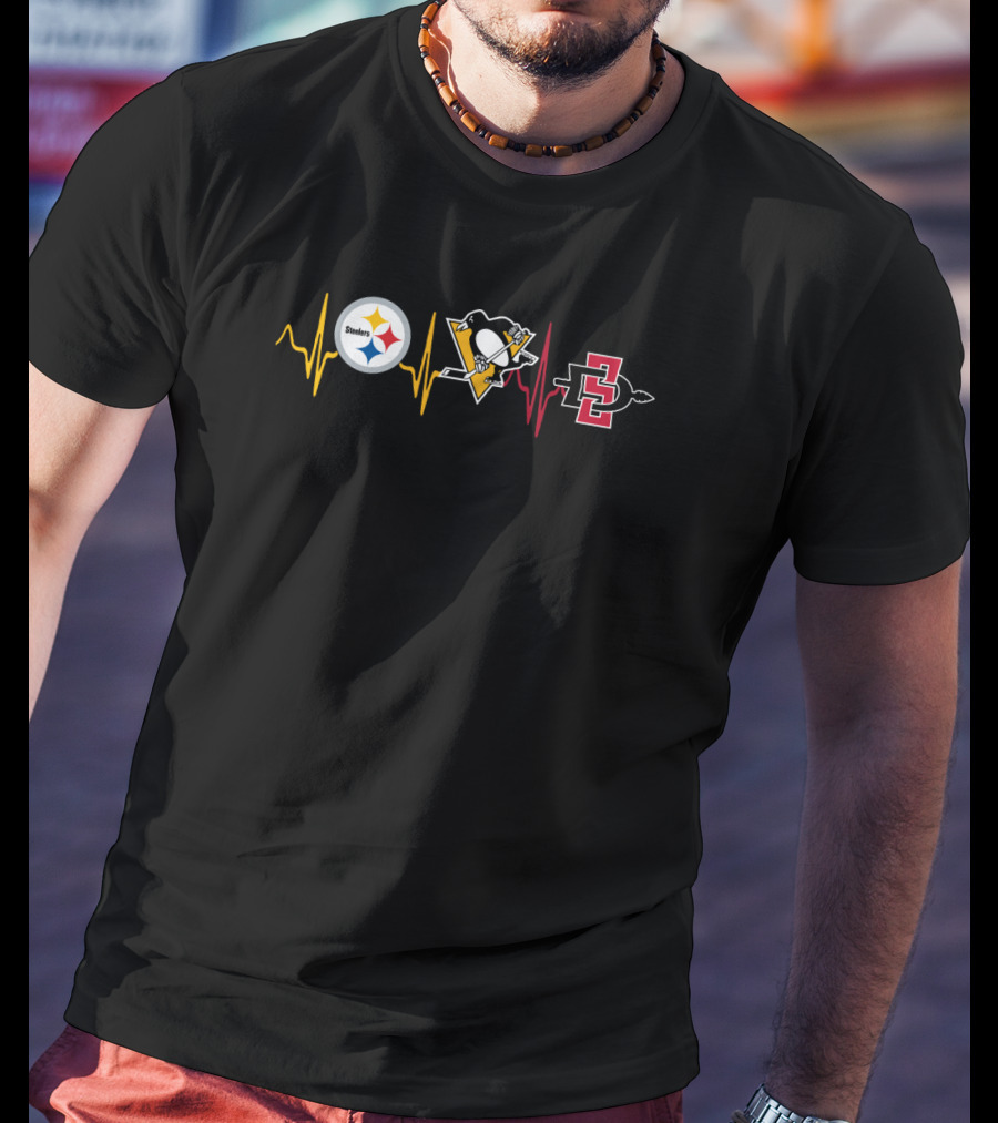 Steelers Penguins Sdsu Heartbeat T-Shirt