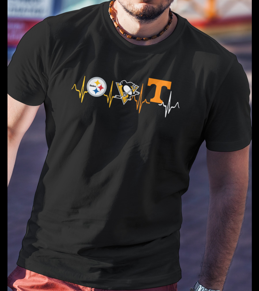 Steelers Penguins Volunteers Heartbeat T-Shirt