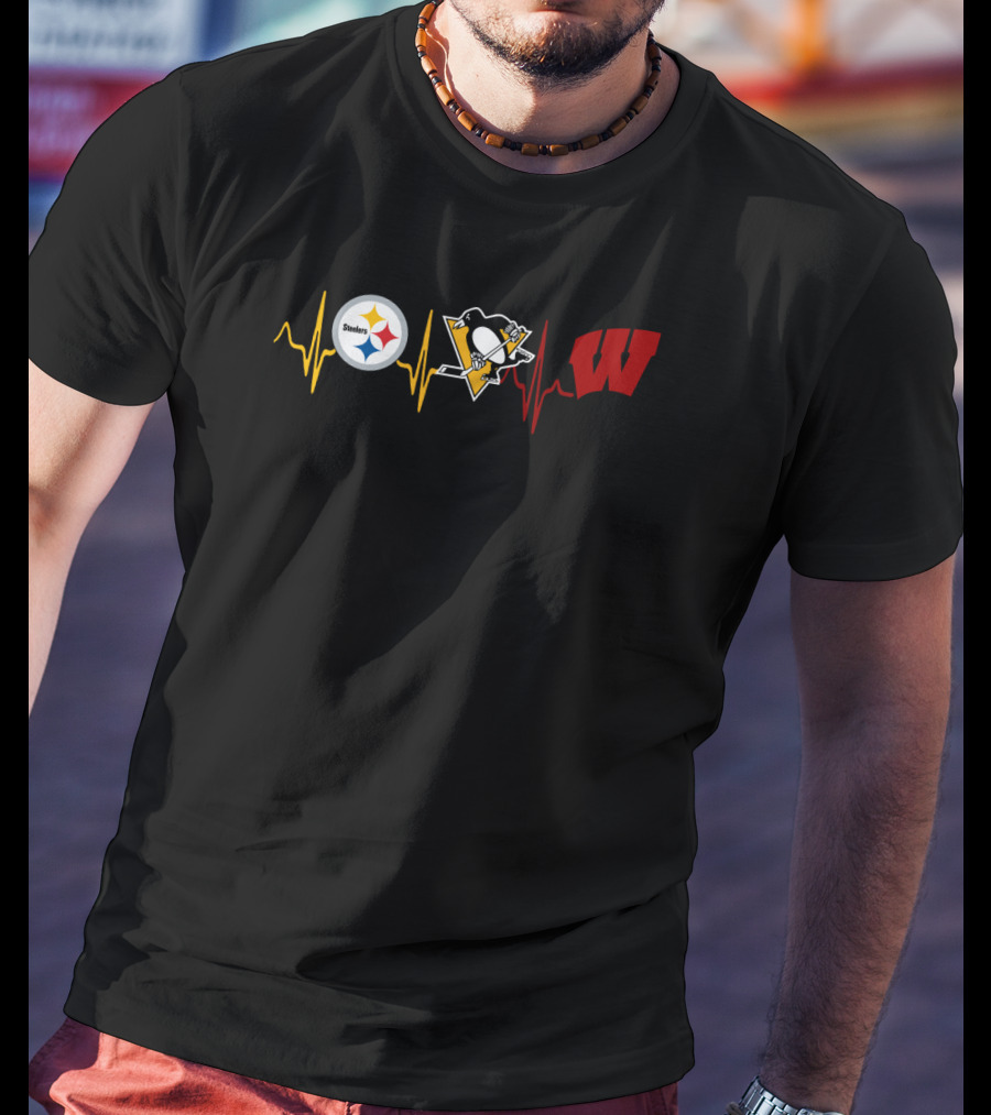 Steelers Penguins Wisconsin Heartbeat T-Shirt