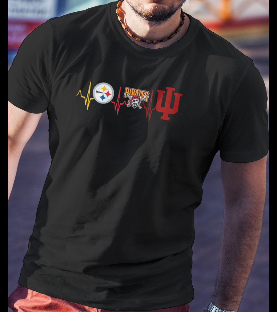 Steelers Pirates Iu Heartbeat T-Shirt