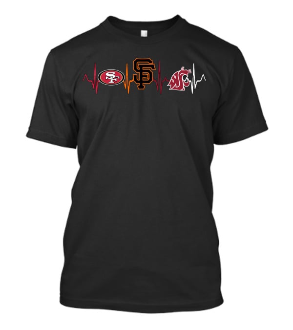 Love 49ers Giants Wsc Heartbeat T-Shirt