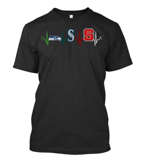 Seahawks Mariners Nc State Heartbeat T-Shirt