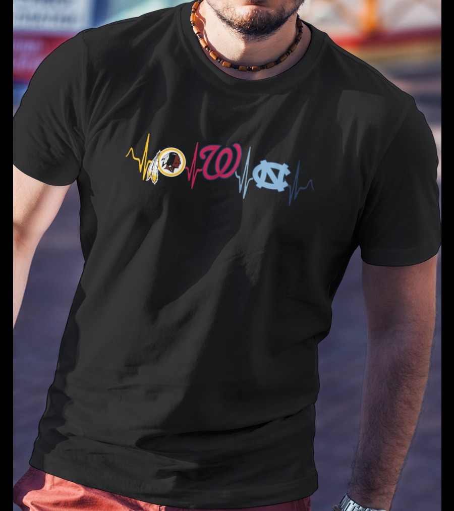 Love Redskins Nationals Unc Heartbeat T-Shirt