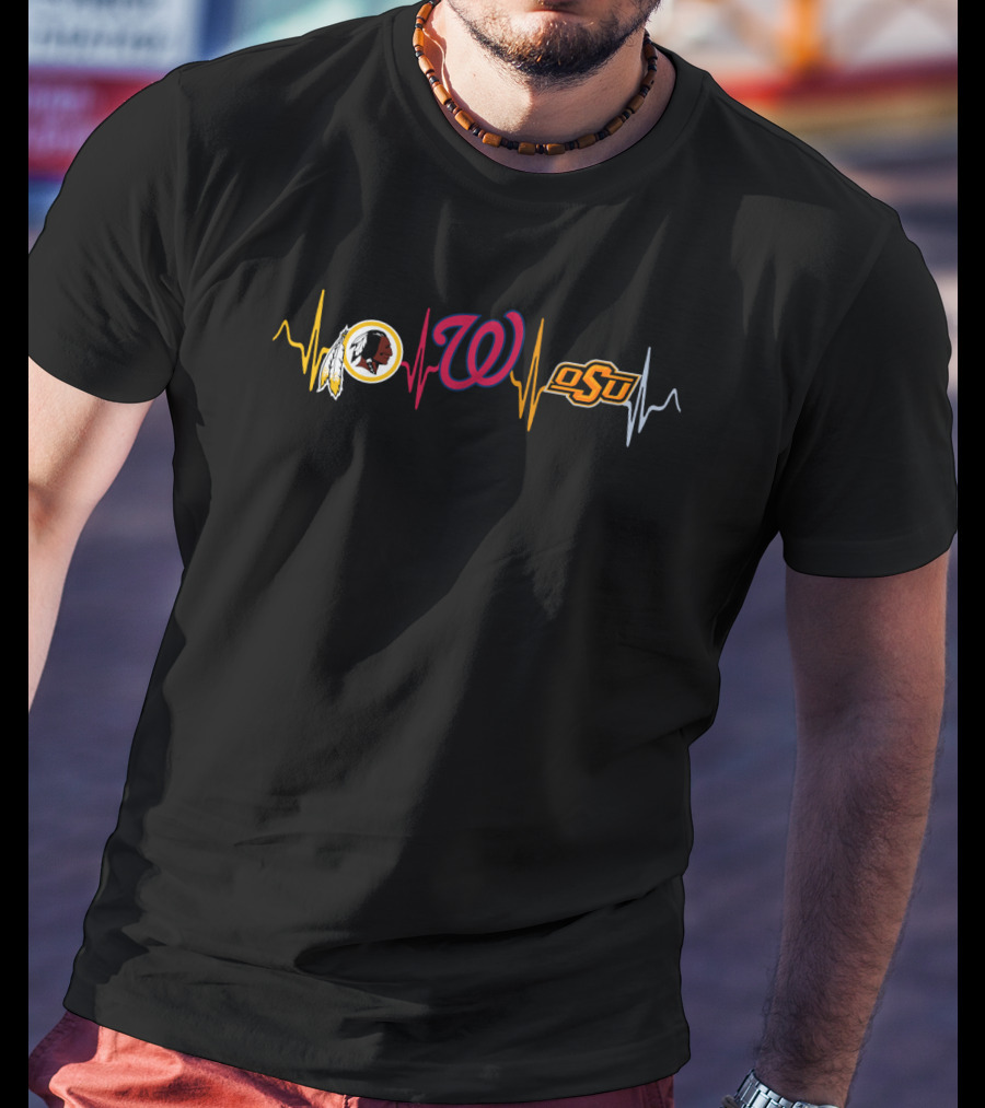 Love Redskins Nationals Osu Heartbeat T-Shirt