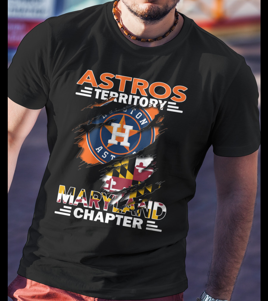 Astros Territory Maryland Chapter Houston Astros Logo Maryland Flag T-Shirt