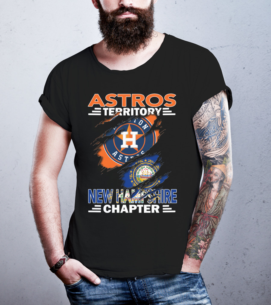 Astros Territory New Hampshire Chapter Houston Astros New Hampshire Flag Badge T-Shirt