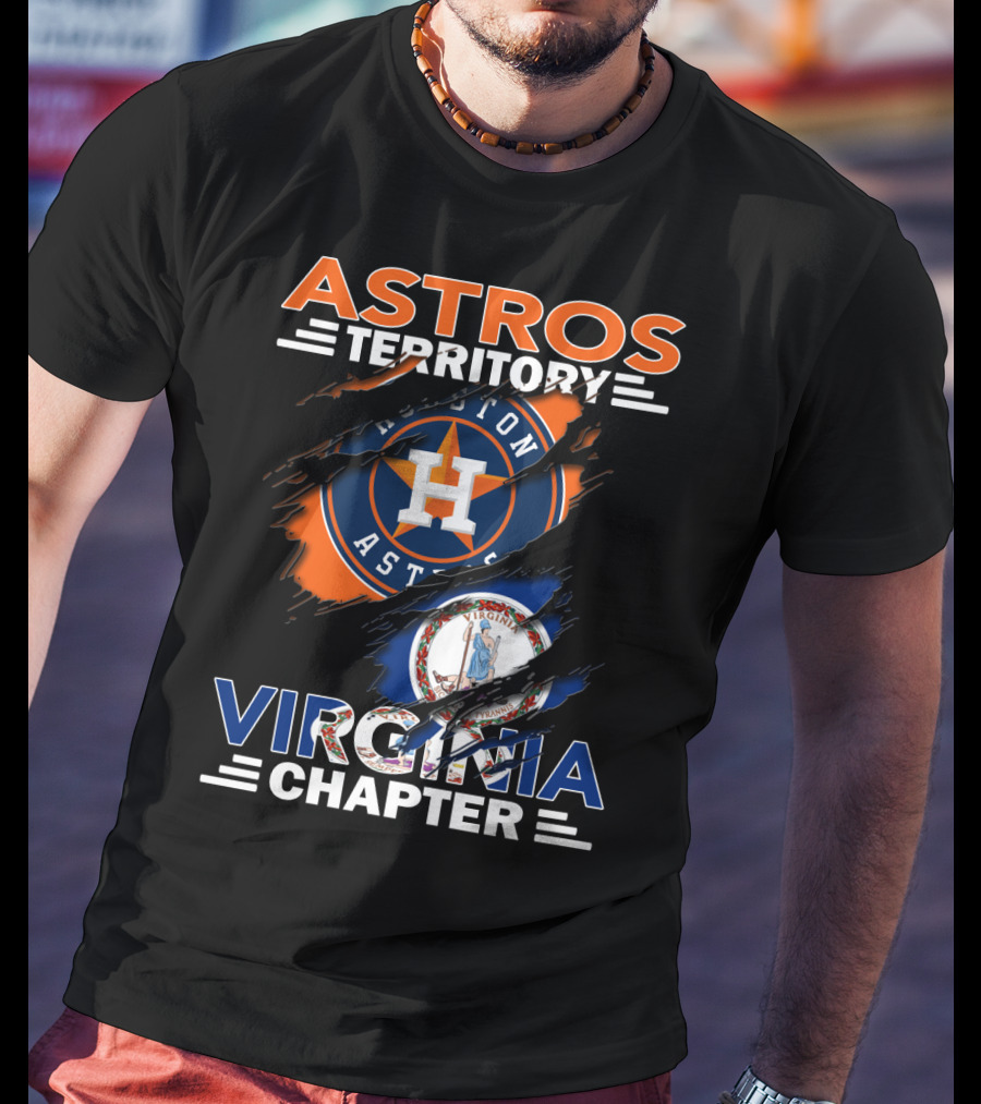 Astros Territory Virginia Chapter Houston Astros Logo Virginia Flag T-Shirt