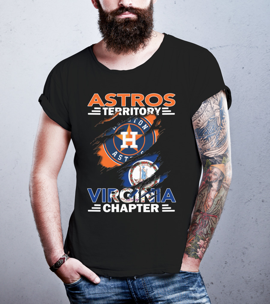 Astros Territory Virginia Chapter Houston Astros Logo Virginia Flag T-Shirt