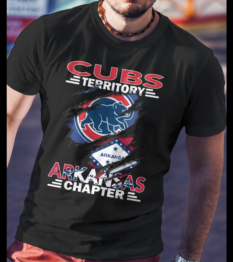 Cubs Territory Arkansas Chapter Logo With Bear And Flag Elements T-Shirt