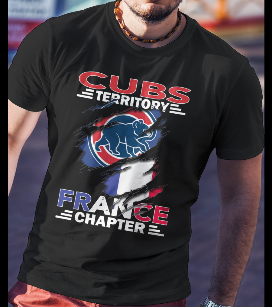 Cubs Territory France Chapter Logo With French Flag And Cubs Emblem T-Shirt