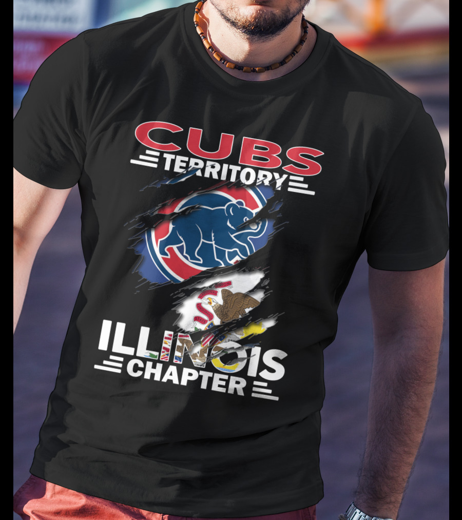 Cubs Territory Illinois Chapter With Bear And State Flag Elements T-Shirt