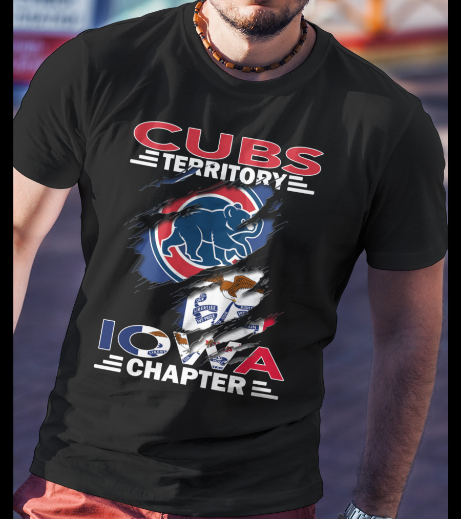 Cubs Territory Iowa Chapter Chicago Cubs Logo Illinois Flag T-Shirt
