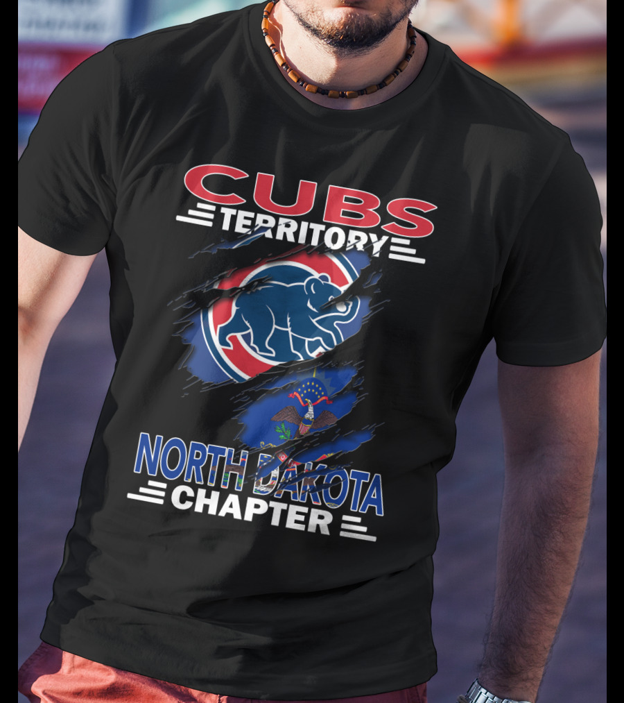 Cubs Territory North Dakota Chapter Logo With Bear And State Flag Elements T-Shirt