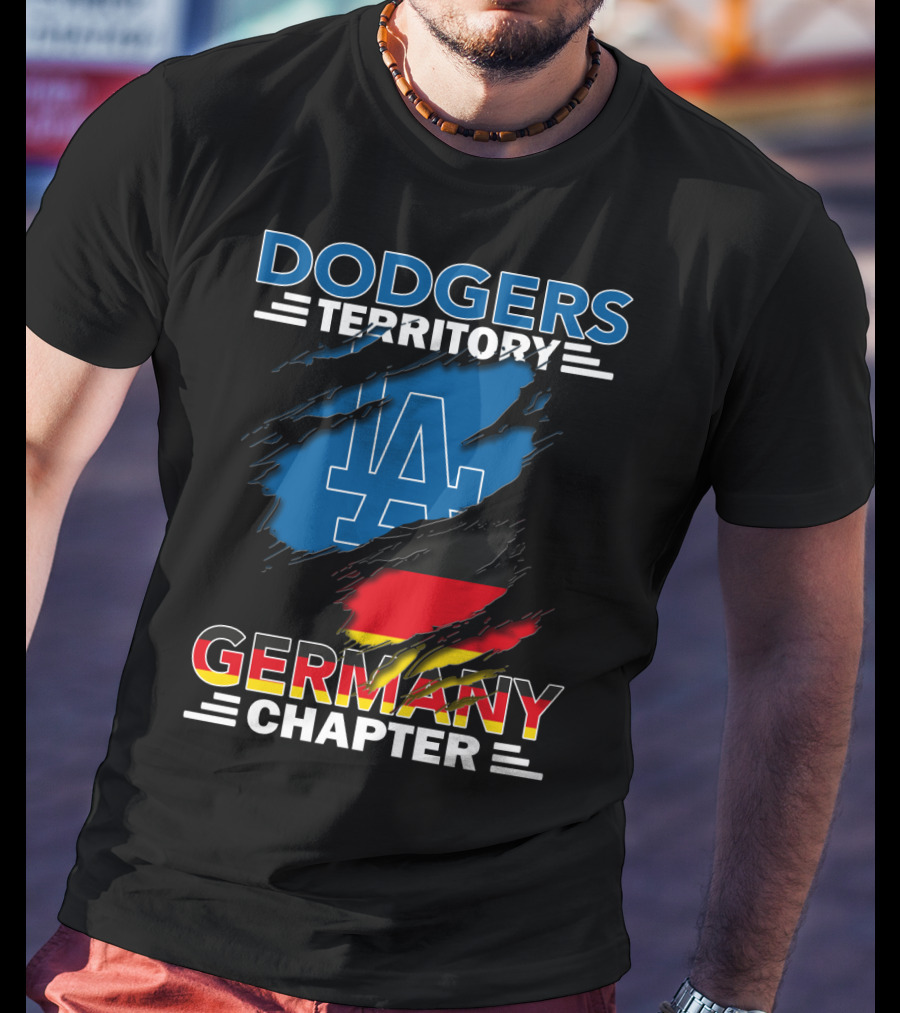 Dodgers Territory Germany Chapter LA Logo And German Flag T-Shirt