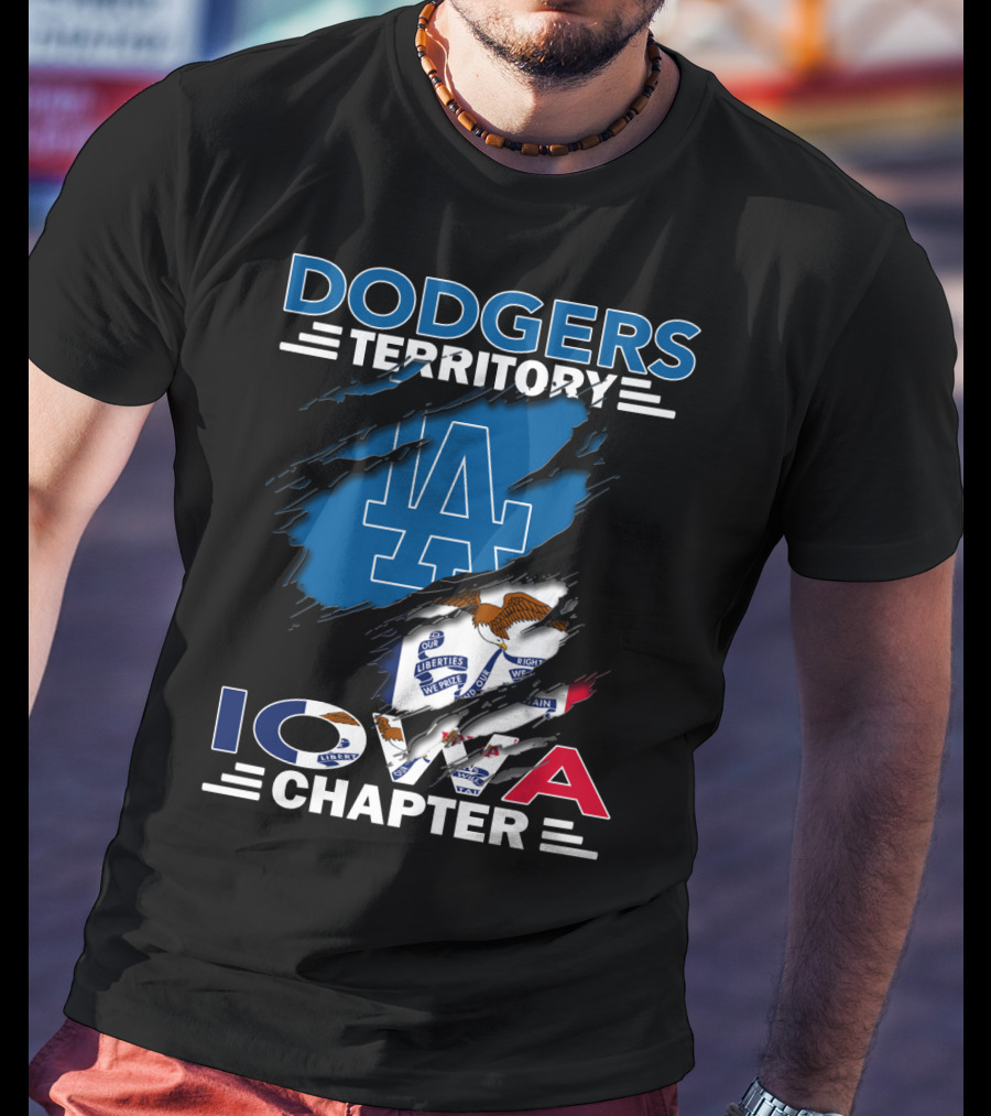 Dodgers Territory LA Iowa Chapter Flag Themed T-Shirt