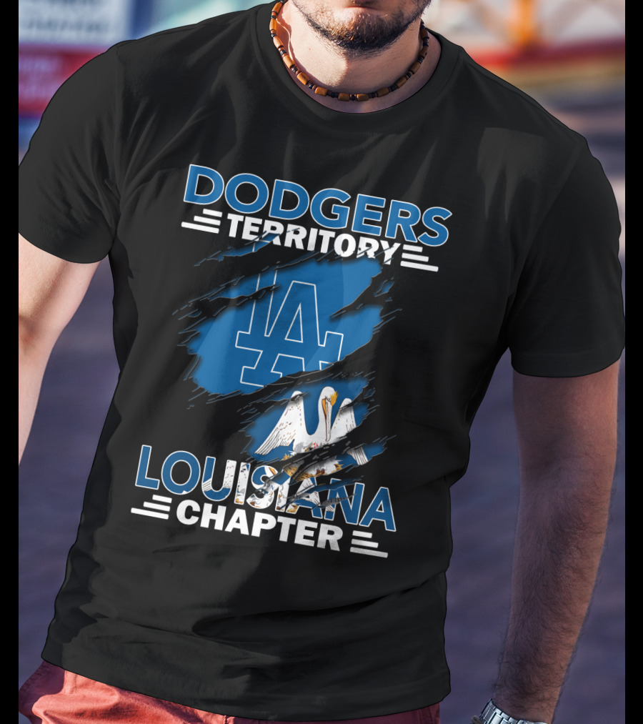 Dodgers Territory LA Logo Louisiana Chapter Pelican T-Shirt