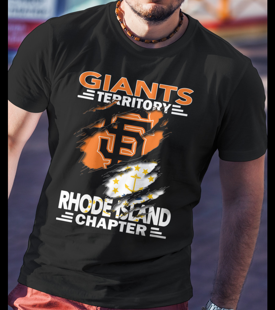 Giants Territory Rhode Island Chapter SF Logo And State Flag Elements T-Shirt