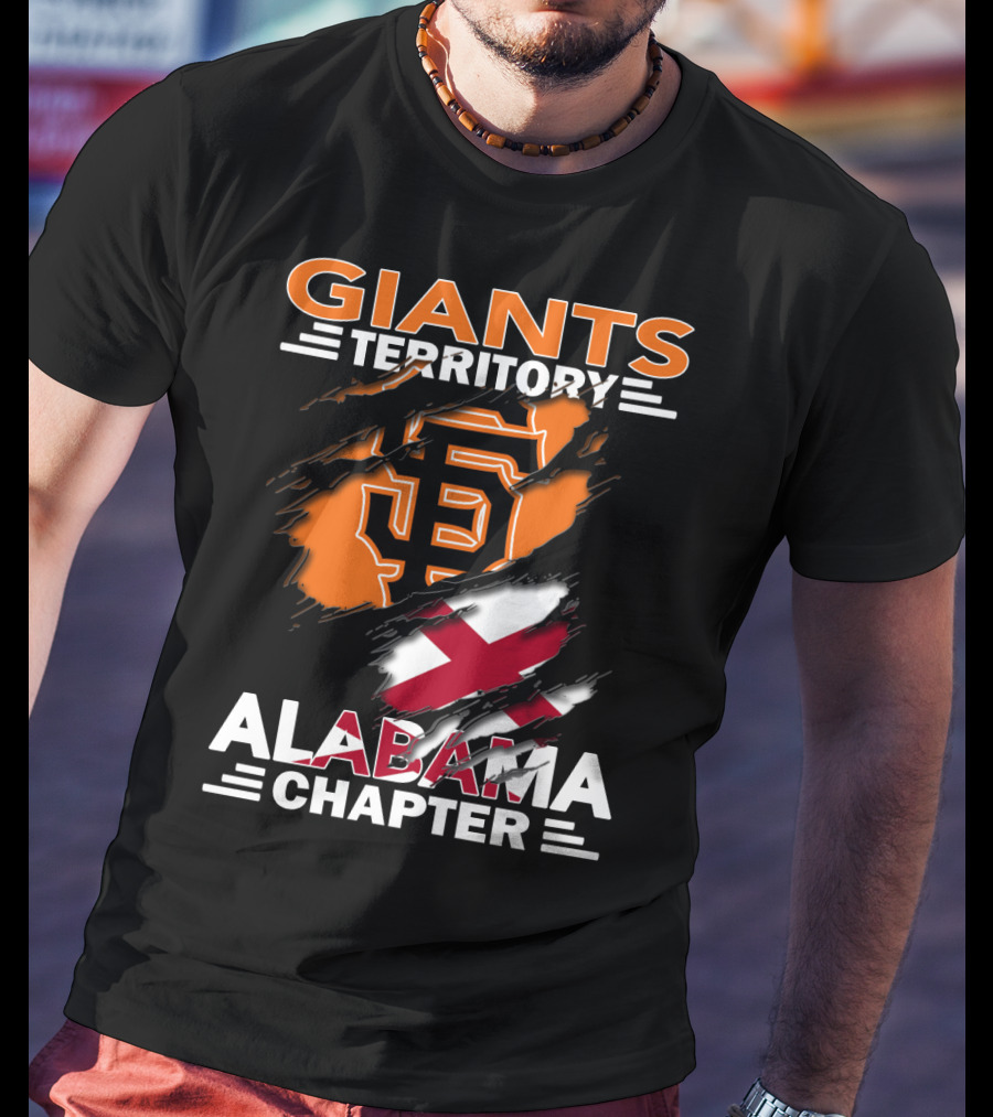 Giants Territory Alabama Chapter Sf Logo And Alabama Flag T-Shirt