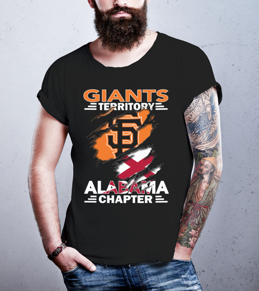 Giants Territory Alabama Chapter Sf Logo And Alabama Flag T-Shirt
