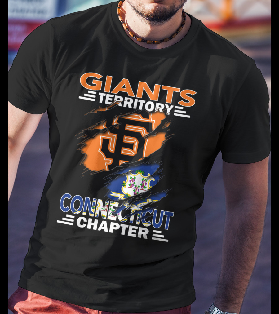 Giants Territory Connecticut Chapter San Francisco Giants Logo With Connecticut State Flag T-Shirt