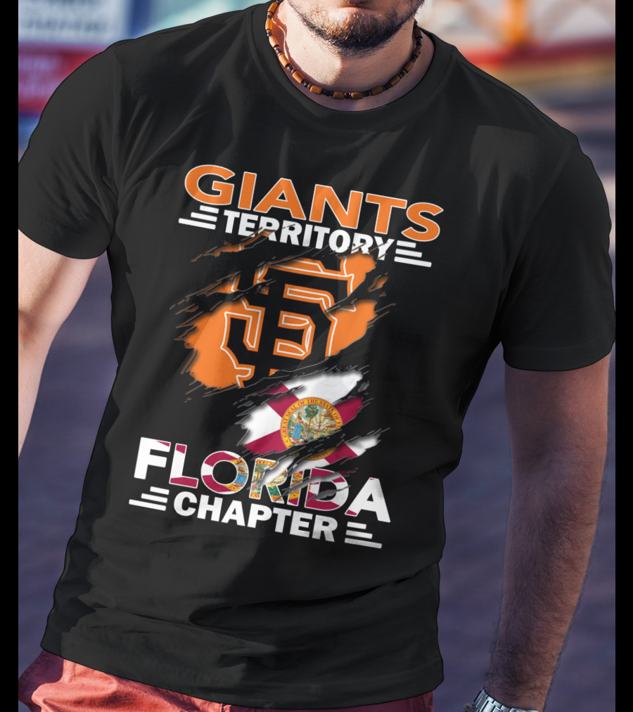 Giants Territory Florida Chapter Sf Logo And Florida Flag Fusion T-Shirt