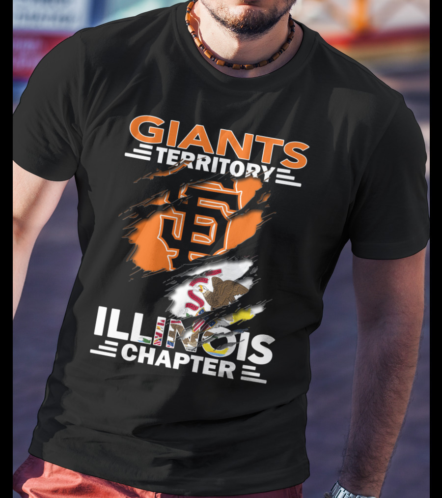 Giants Territory Illinois Chapter Sf Logo Illinois Flag T-Shirt