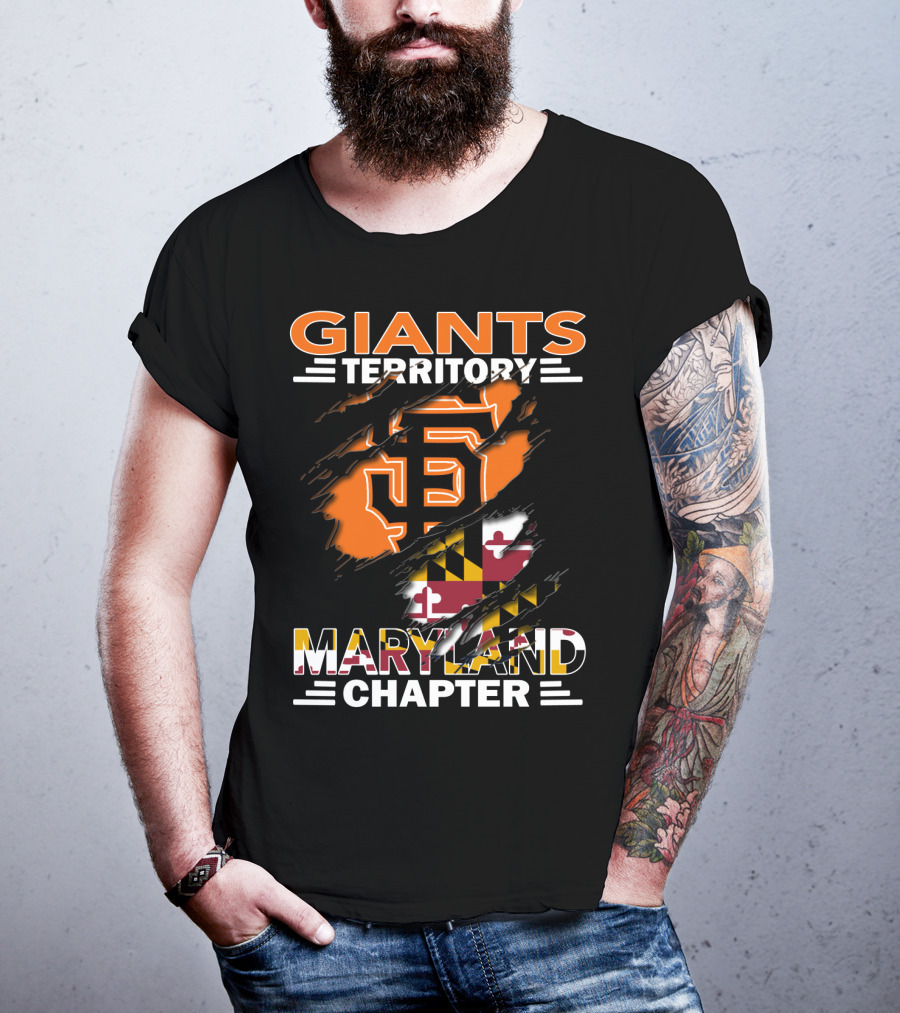 Giants Territory Maryland Chapter San Francisco Giants Logo Maryland Flag T-Shirt