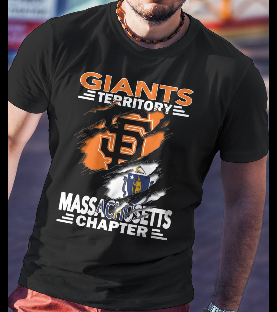 Giants Territory Massachusetts Chapter Sf Logo State Flag T-Shirt