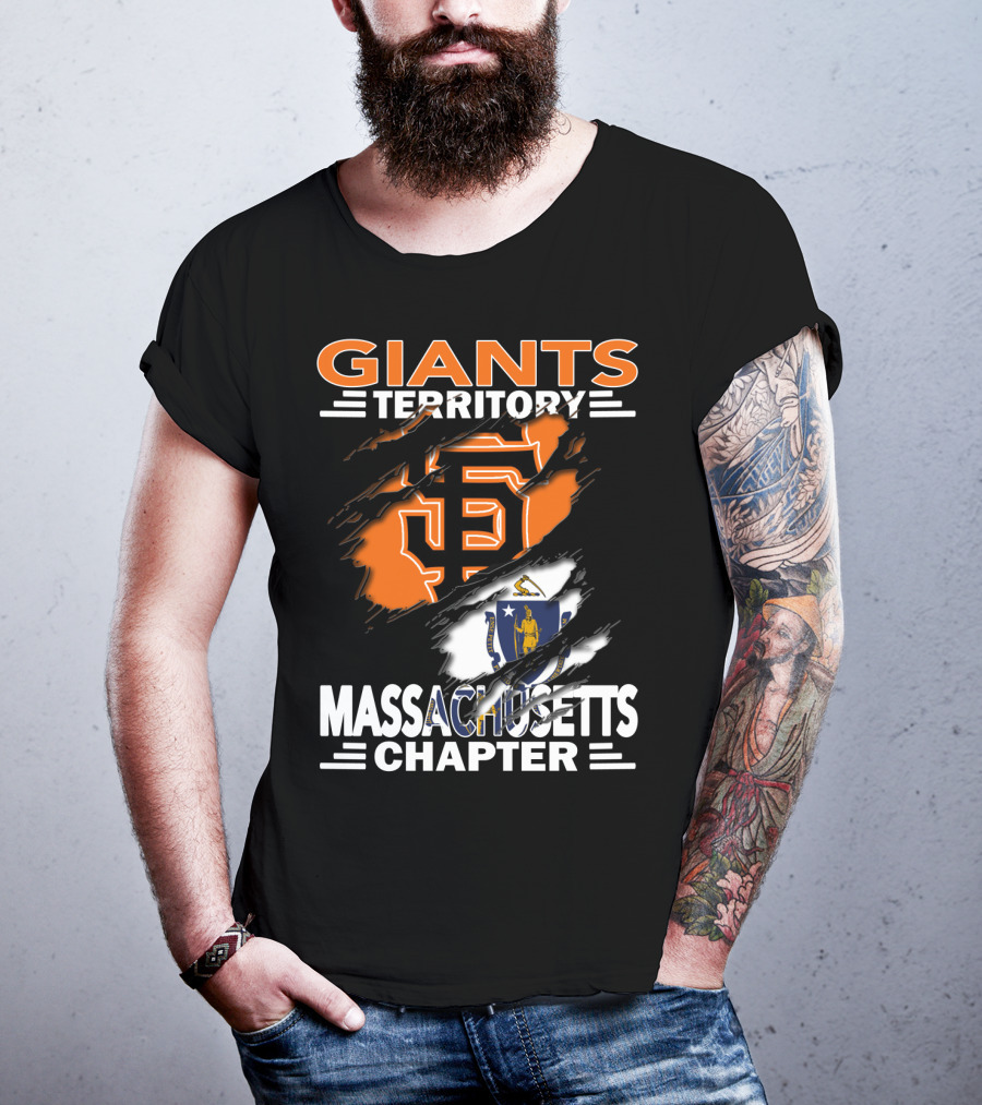 Giants Territory Massachusetts Chapter Sf Logo State Flag T-Shirt