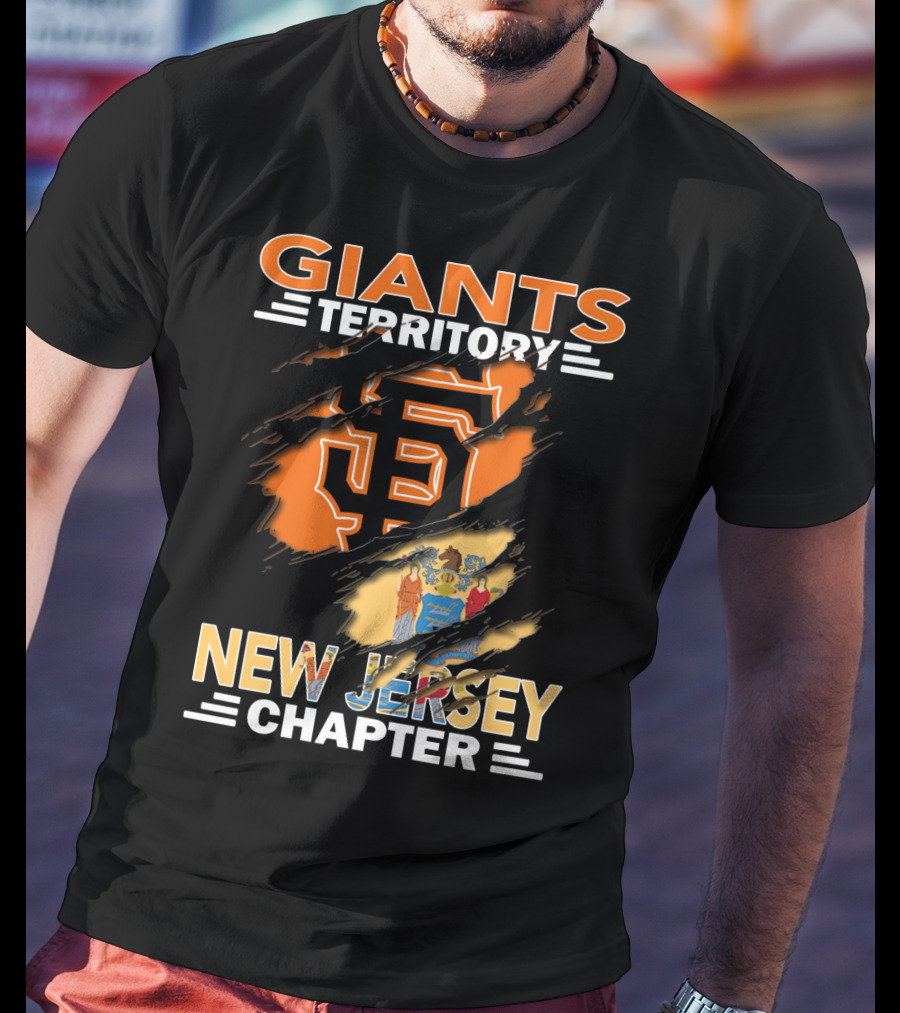 Giants Territory New Jersey Chapter San Francisco Logo And State Flag T-Shirt