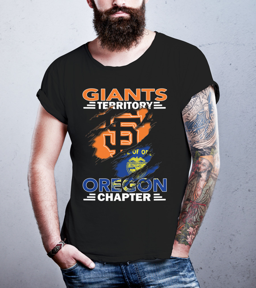 Giants Territory Oregon Chapter Sf Giants Logo Oregon State Flag T-Shirt