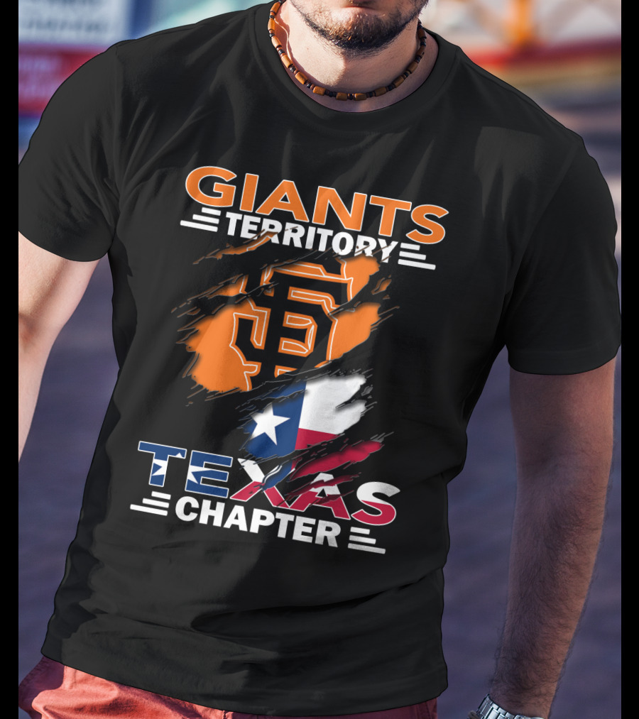 Giants Territory Sf Logo With Texas Flag Texas Chapter T-Shirt