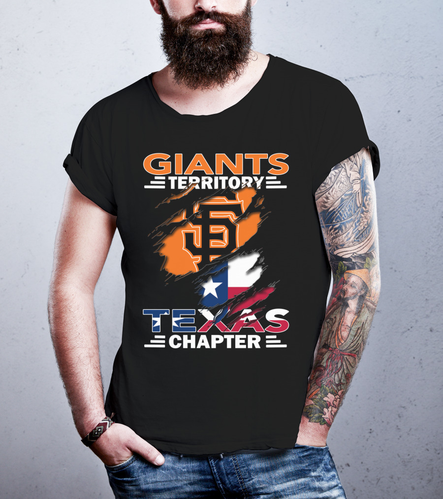 Giants Territory Sf Logo With Texas Flag Texas Chapter T-Shirt
