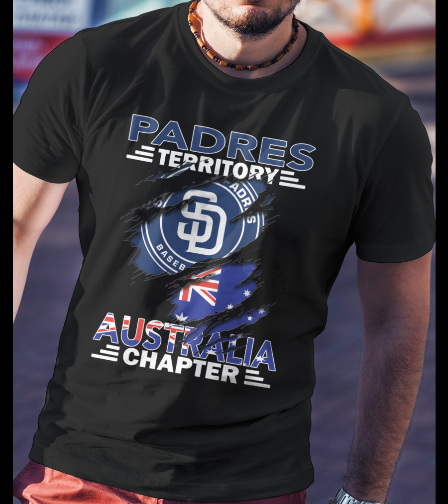 Padres Territory Australia Chapter San Diego Baseball Logo Australian Flag T-Shirt