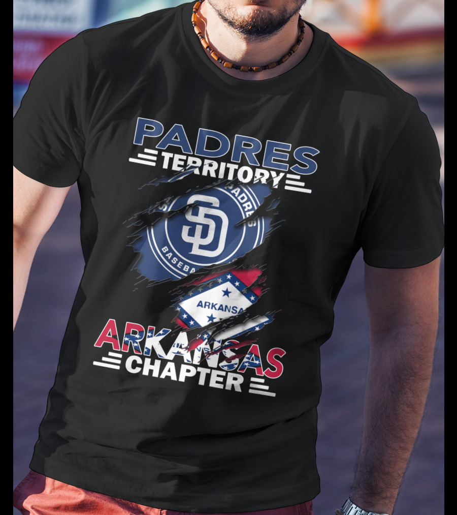 Padres Territory Arkansas Chapter SD Baseball Logo With Arkansas Flag Elements T-Shirt
