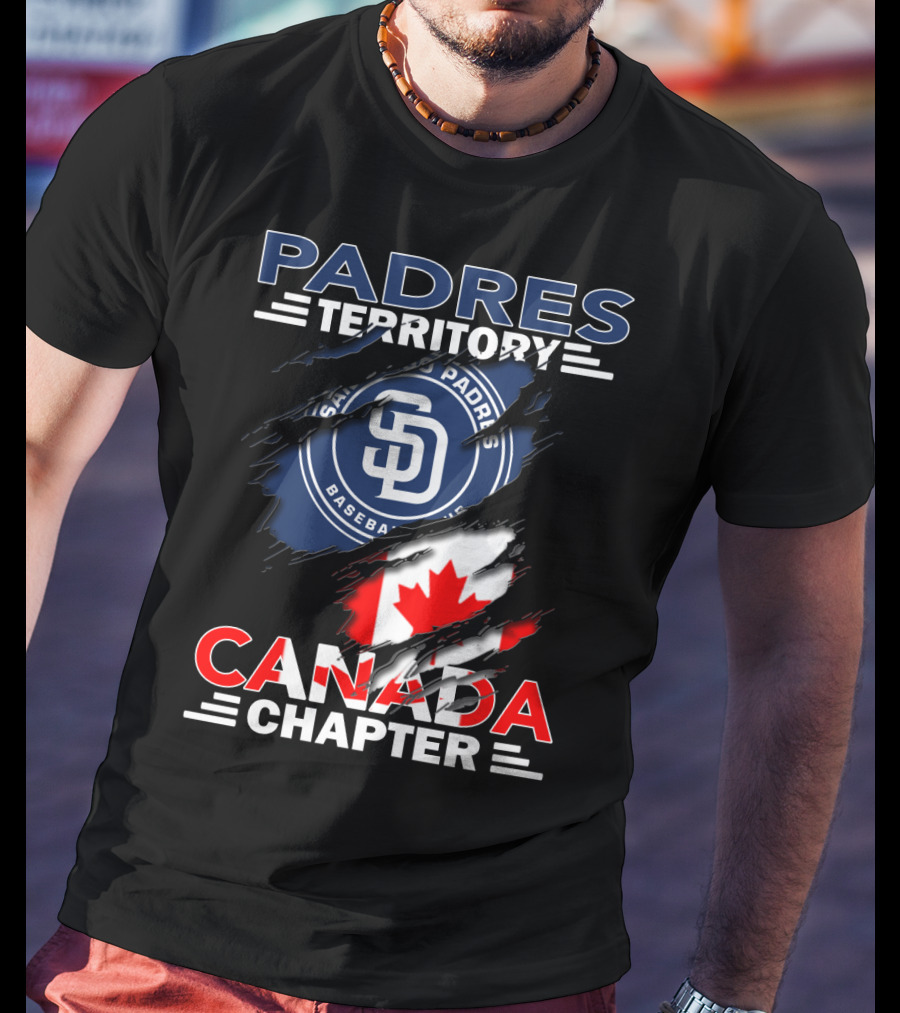 Padres Territory Canada Chapter San Diego Baseball Canadian Flag T-Shirt