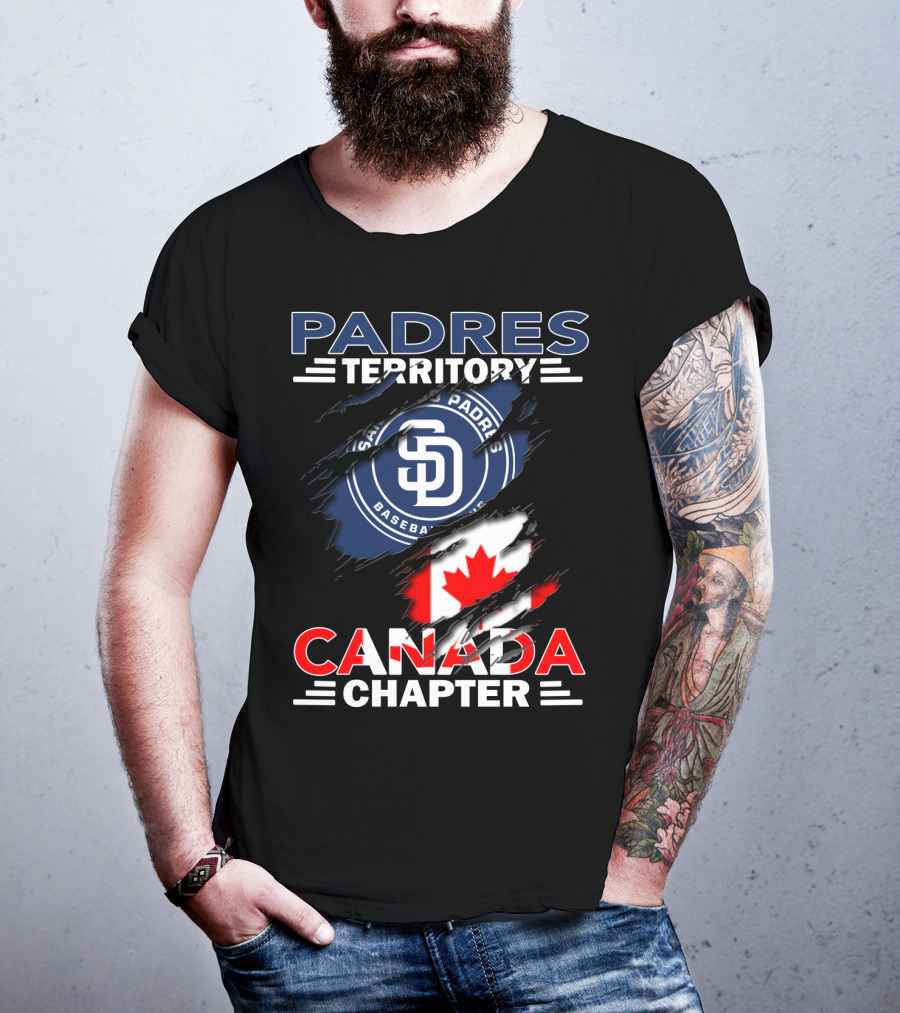 Padres Territory Canada Chapter San Diego Baseball Canadian Flag T-Shirt